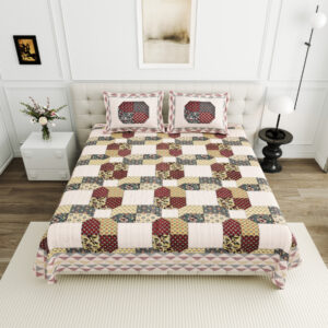 High Quality Cotton Printed Savera Theme Double Bed Bedsheet With 2 Pillow Cover