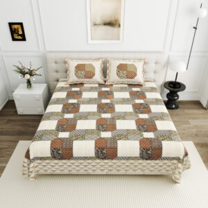 High Quality Cotton Printed Savera Theme Double Bed Bedsheet With 2 Pillow Cover