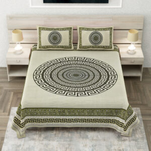 Cotton Printed Voilet Theme Double Bedsheet with Pillow Cover