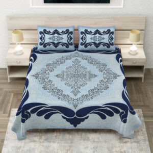 Cotton Printed Voilet Theme Double Bedsheet with Pillow Cover