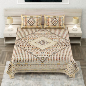 Cotton Printed Voilet Theme Double Bedsheet with Pillow Cover