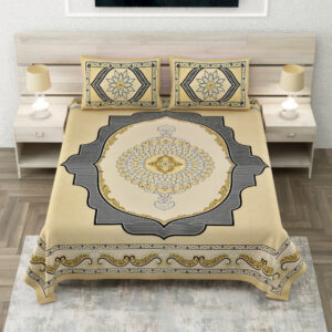 Cotton Printed Voilet Theme Double Bedsheet with Pillow Cover
