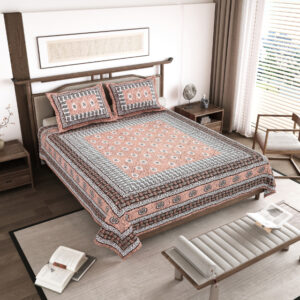 High Quality Cotton printed Wax Batik theme Double bed Bedsheet