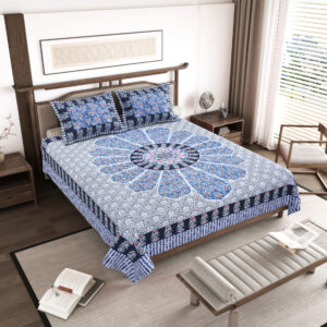 High Quality Cotton printed Wax Batik theme Double bed Bedsheet