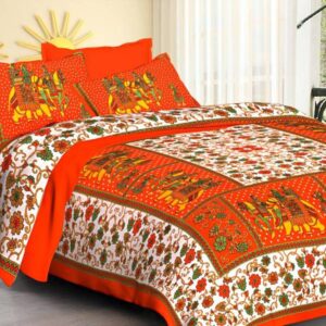 Naomi - Cotton Double Bedsheet with Pillow Cover