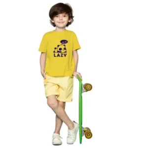 Generic Boys Cotton Lazy Half Sleeve TShirt (Mustard)