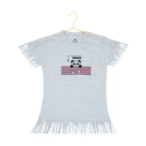 Generic Girl's Casual Short Sleeve Printed Cotton T Shirt (Grey)