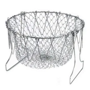 Generic Foldable Chef Basket – Multi-Function Strainer And Steamer (Color: Assorted )