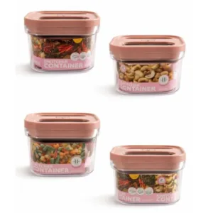 Generic Pack of 4 Switchers Airtight Storage Container Set 500 ML (Pink)