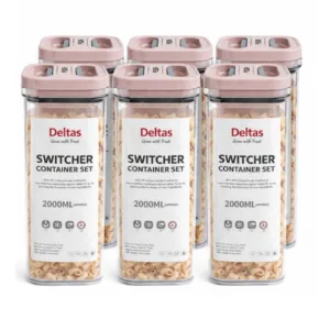 Generic Pack of 6 Switchers Airtight Storage Container Set 2000 ML (Pink)