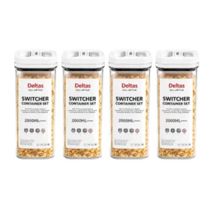 Generic Pack of 4 Switchers Airtight Storage Container Set 2000 ML (White)