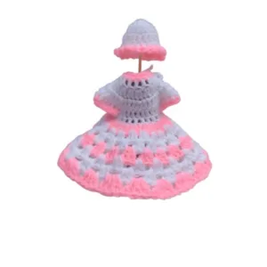 Generic Laddu Gopal Tharad Dress Size: 0 To 6 (White-Baby Pink)