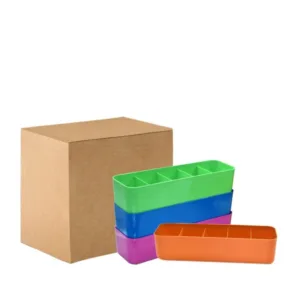 Generic Pack Of 2_Socks Organizer Tray – 4-Piece Set | Quick 5-Section Storage Trays for Drawer Organizing | Sorting Tray for Socks, Accessories And Closet Storage (Color: Assorted )