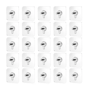 Generic Pack of 25 Acrylic-Metal Wall Hook (Multicolor)